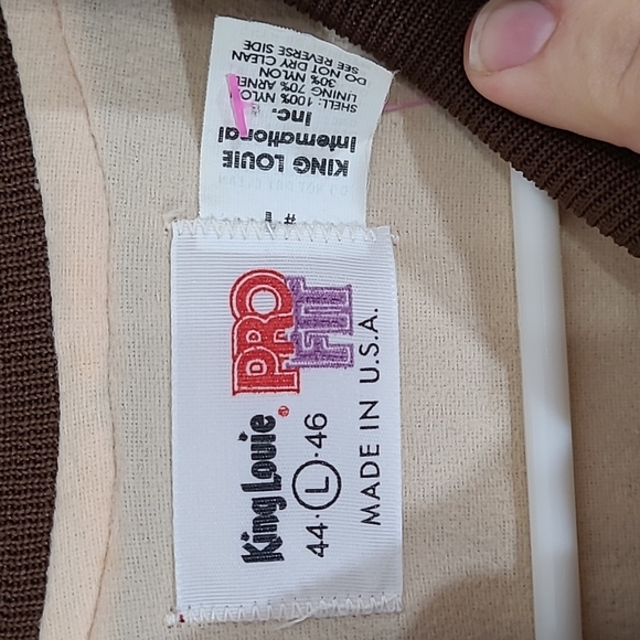 Vintage Satin Unique Button up WYRK stereo 106 staff jacket King Louie size L - Picture 7 of 10